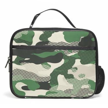 Imagem de Lancheira grande, lancheira reutilizável isolada com suporte para garrafa de água, portátil, impermeável, à prova de vazamento, lancheira fofa para piquenique escolar, viagem de volta às aulas