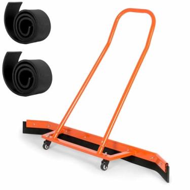 Imagem de Vassoura de limpador de quadra de tênis premium - rodo de basquete de liga de alumínio com rodas, limpador de piso comercial, inclui 2 lâminas extras de espuma EVA, ideal para pisos de azulejo duro e