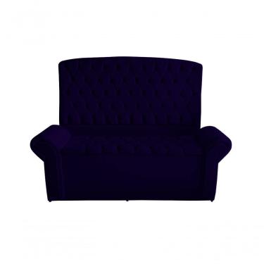 Imagem de Kit Dubaí Cabeceira De Cama Box Casal E Recamier Baú Solteiro 90 Cm Suede Azul Marinho Do Lar Móveis