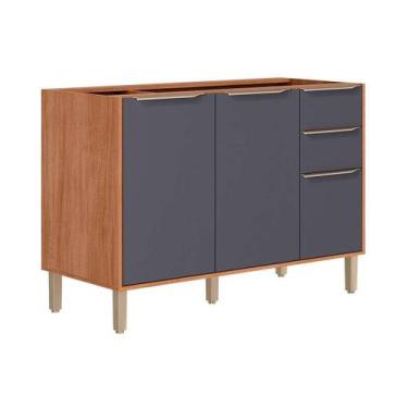 Imagem de Gabinete Cozinha Modulado Áurea c/ 3 Portas e 2 Gavetas s/Tampo 120cm 