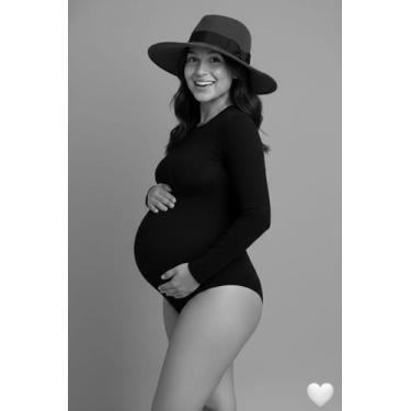 Imagem de Body Gestante manga longa /gola careca /ensaio gestante - Freitas Moda