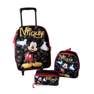 Imagem de Kit Mochila Mickey Mouse Escolar Rodinhas - DB