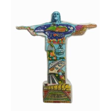 Imagem de Imã de Geladeira em Resina Lembrança do Cristo Redentor Rio de Janeiro