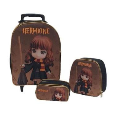Imagem de Kit Mochila Infantil Hermione Harry Potter Preta - DB