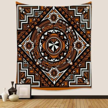 Imagem de Tapeçaria de parede, mandala, padrão geométrico, 150x100cm, microtecid