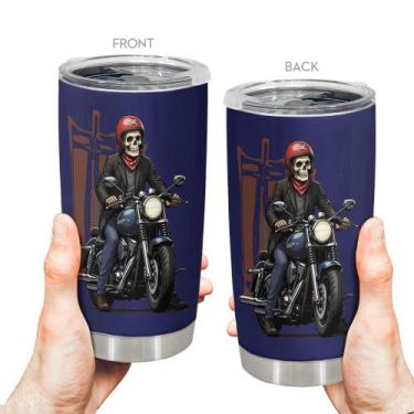 Imagem de Caneca de viagem Oasisdream Tumbler de aço inoxidável 600mL com tampa