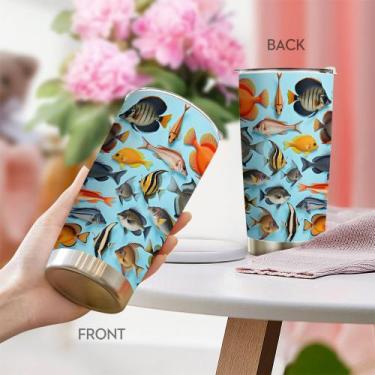 Imagem de Caneca de viagem Oasisdream Tumbler 600ml de aço inoxidável com tampa