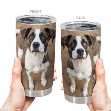 Imagem de Copo Oasisdream de aço inoxidável 600ml com estampa de cachorro