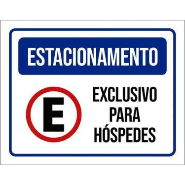 Imagem de Kit 10 Placa Acm De Estacionamento Exclusivo Hóspedes 18X23 - Sinalizo