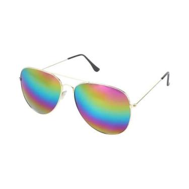 Imagem de Óculos De Sol Retro Unissex Com Lentes Espelhadas E Proteção UV400 Par