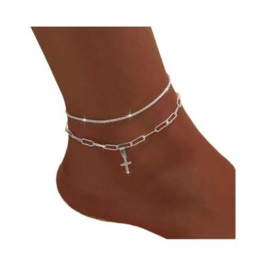 Imagem de Tornozeleira Feminina Banhada a Prata 925 Com Zircônia Cúbica, Elegant