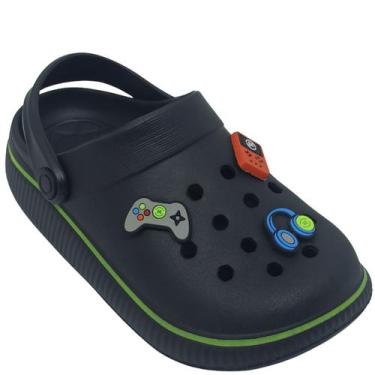 Imagem de Sandália Molekinho Menino Infantil com Botons de Videogame Cor:Preto/A
