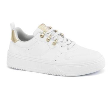 Imagem de Tênis Ramarim Feminino Casual Plataforma Ilhós Metalizado Conforto -, 