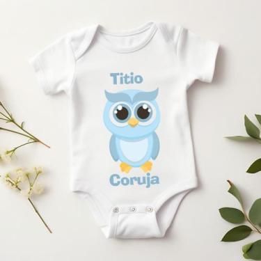 Imagem de Body Personalizado Bebê Titio Coruja - ds, G (6 a 9 Meses)