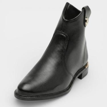 Imagem de Bota Vizzano Detalhe Cano Baixo Feminina - Preto - 37, 37