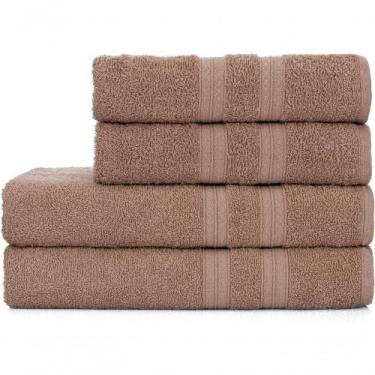 Imagem de Jogo De Toalhas De Banho 4 Peças 100% Algodão Alta Absorção 2 Banho 2 