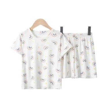 Imagem de Conjunto Infantil Dinossauro Multicolorido 2 Peças Menino Menina Manga