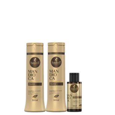 Imagem de Kit Haskell Mandioca Shampoo 300ml + Condicionador 300ml + Nectavita  