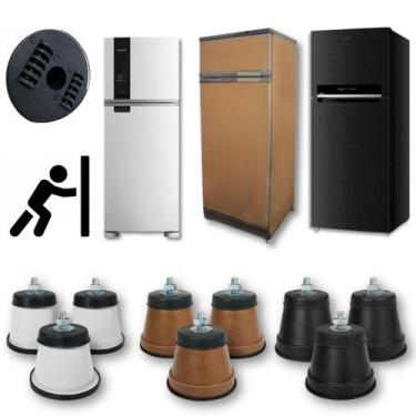 Imagem de Kit 4 Pés Rodinhas Fogão Geladeira e Frezers Universais Eletrodoméstic