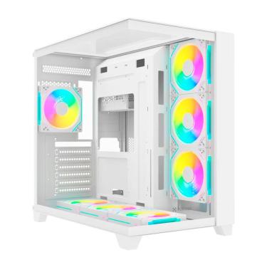 Imagem de Gabinete Gamer Fortrek Clarity Full Glass Aquário Branco