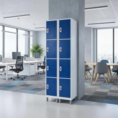 Imagem de Armário Multiuso de Aço com 8 Portas Qualidade - W3, Azul del rey