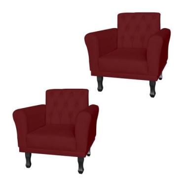 Imagem de Kit 2 Poltronas Decorativas Pés Luis VX Para Clínica Classic Suede Ver