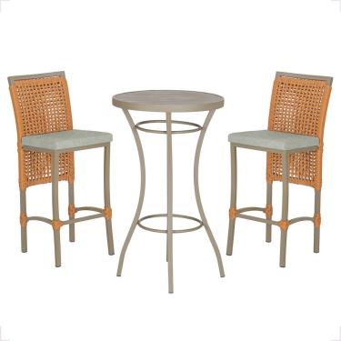 Imagem de Mesa Bistrô 2 Banquetas Roma Fendi Corda Náutica 3 Trama Terra Cota