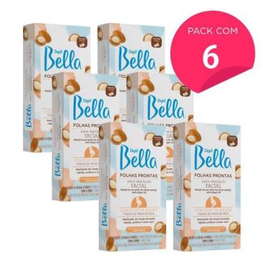 Imagem de Kit 96 Folhas Prontas Depilação Facial com Óleo de Argan Depil Bella 6