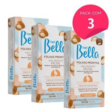 Imagem de Kit 48 Folhas Prontas Depilação Facial com Óleo de Argan Depil Bella 3