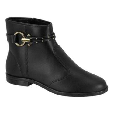 Imagem de Bota Beira Rio Elegance Fivela Gold Cano Curto Preta-Feminino