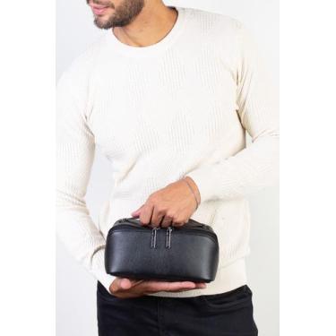 Imagem de Necessaire masculina de couro floater Athos 11x25x12,5cm - Vira Vento,