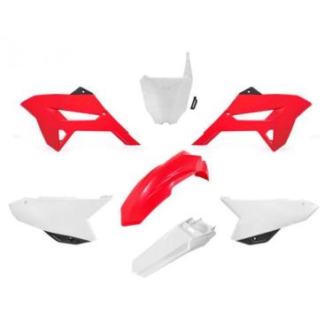 Imagem de Kit Plástico Carenagem Biker R1de Ride Honda Crf 230, Vermelho / Branc