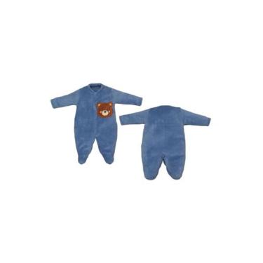Imagem de Macacão Aveludado Azul Urso Menino Upi Uli, RN, Azul
