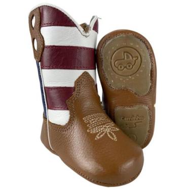 Imagem de Bota Country Texana Baby Caminhos da Roça Oficial Bandeira USA Couro S