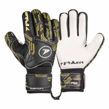 Imagem de Luva de Goleiro Campo Profissional Poker Quantum II, Preto, Amarelo, 1