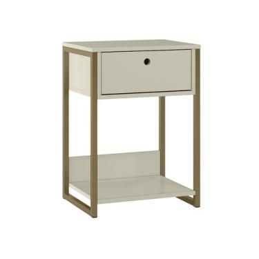Imagem de Mesa Cabeceira Industrial Bege - Olivar
