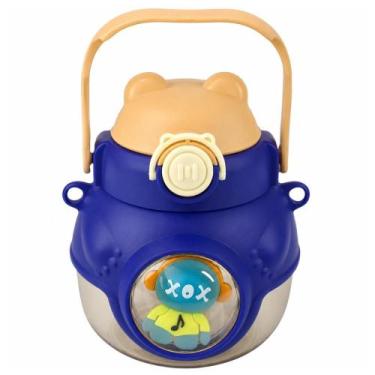 Imagem de Garrafa Infantil Orelhinha de Gatinho Azul 950ml - BBR Toys