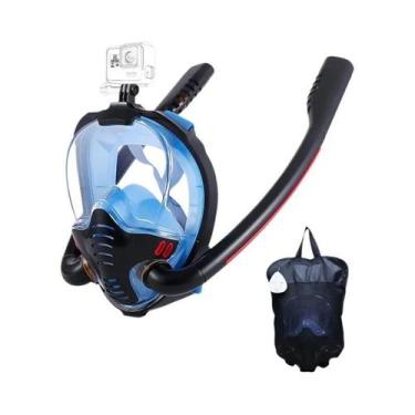 Imagem de Máscara De Snorkel Para Adultos Com Tubo Duplo De Silicone, Óculos De 