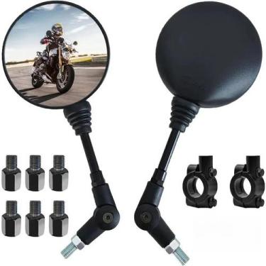 Imagem de Espelhos Retrovisores Redondos Antifalha Para Motocicleta M8 M10 Para 
