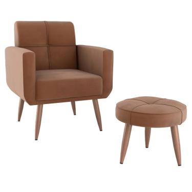 Imagem de Conjunto com 1 Poltrona e 1 Puff Havana Cobre