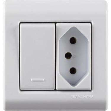 Imagem de Interruptor Simples 10A 250V Tomada 2P+T 10A 250V Tramontina