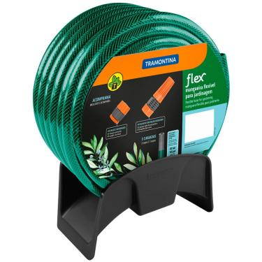 Imagem de Mangueira Tramontina Flex com Suporte 25 Metros - Verde