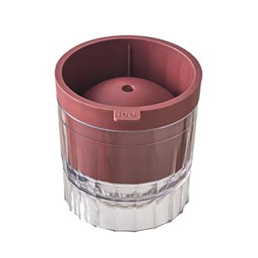 Imagem de Bandeja de cubo de gelo molde de bola de gelo de plástico transparente fabricação de cubo de gelo uísque coquetel prato de gelo molde de bola acessórios de barra de cozinha molde de cubo de gelo (cor: vinizado)