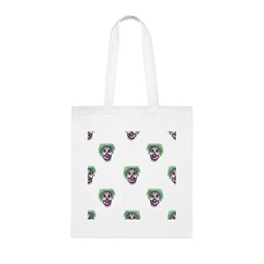 Imagem de Sacola com ilustração de padrão sem costura com motivo de zumbis assustador, presente divertido, bolsa de ombro, bolsas reutilizáveis, cesta de Natal de aniversário, ideia de presente, Branco