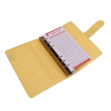 Imagem de Pasta de orçamento a6, pasta de orçamento à prova d'água portátil de 6 furos, notebook manual Amarelo