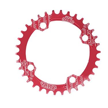 Imagem de Ciclo de corrente estreito e largo de bicicleta, anel de corrente simples de bicicleta Liga de alumínio estável anti-deformação para bicicleta de estrada para bicicleta de montanha(vermelho)
