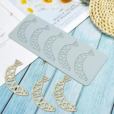 Imagem de TUKE Moldes de fondant de renda oca 3D frutas em forma de folha tapete de renda ferramenta de decoração de bolo de festa tapete de cupcake moldes de silicone para argila de polímero molde de goma de cozimento de chocolate (banana_23,5x9x0,2 cm_C)