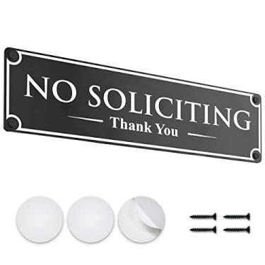 Imagem de Placa sem questionamentos para casa ou negócios – Qualidade premium – Aplicável à porta ou parede – Inclui 4 adesivos de dupla face e 4 parafusos – Aviso antisolicitação ideal para interromper todos os tipos de solitários