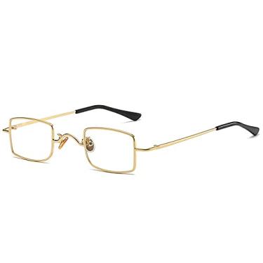 Imagem de Óculos de Sol Retangular Pequeno Masculino Feminino Retro Metal Simples Óculos de Sol Moda de Rua Elegante Tons Masculino Feminino Gafas de Sol, 3, Tamanho Único