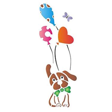 Imagem de Stencil de Acetato para Pintura OPA 10 x 30 cm - 1130 Cachorro com Bexiga